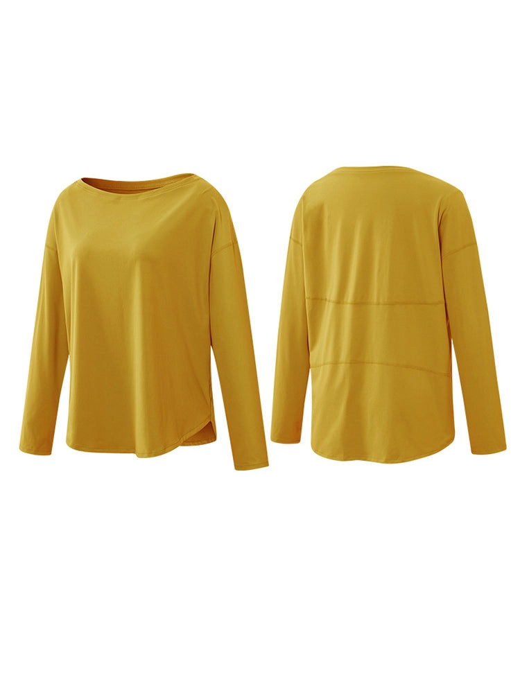 Off-Neck Relaxed Yoga Sports Top