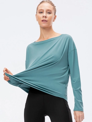 Off-Neck Relaxed Yoga Sports Top