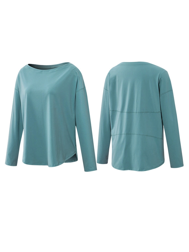 Off-Neck Relaxed Yoga Sports Top