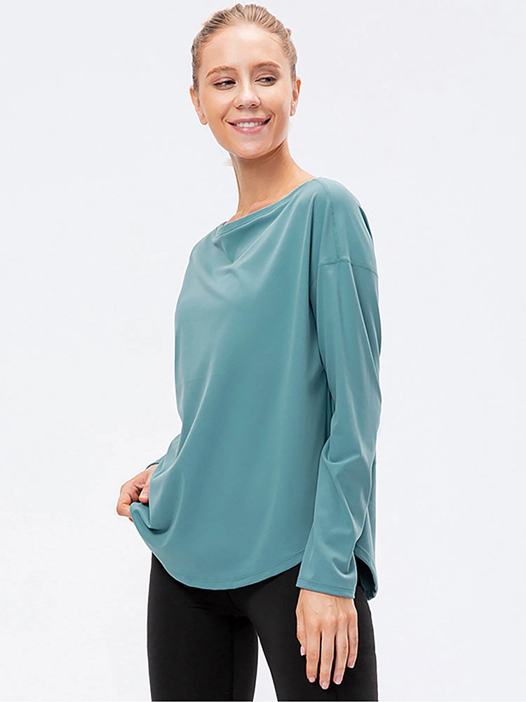 Off-Neck Relaxed Yoga Sports Top