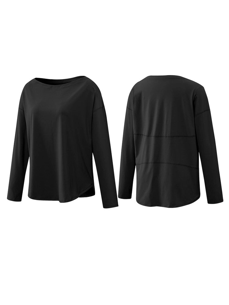 Off-Neck Relaxed Yoga Sports Top