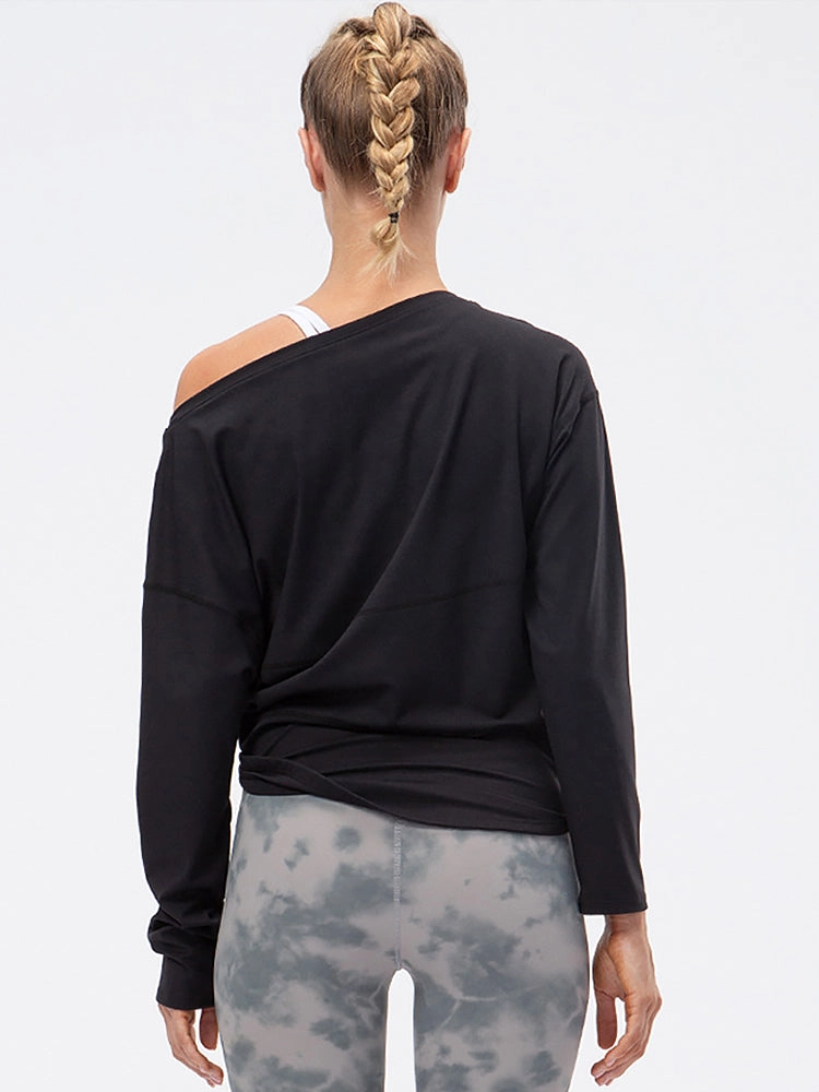 Off-Neck Relaxed Yoga Sports Top