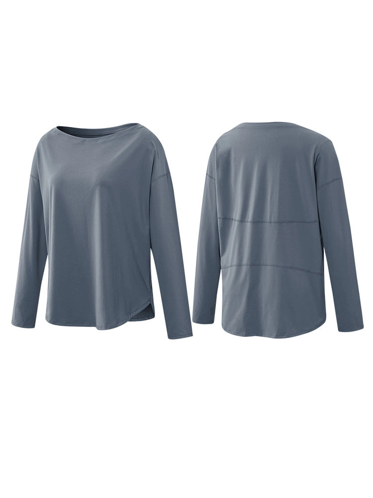 Off-Neck Relaxed Yoga Sports Top