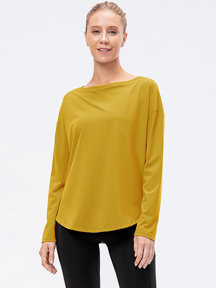 Off-Neck Relaxed Yoga Sports Top