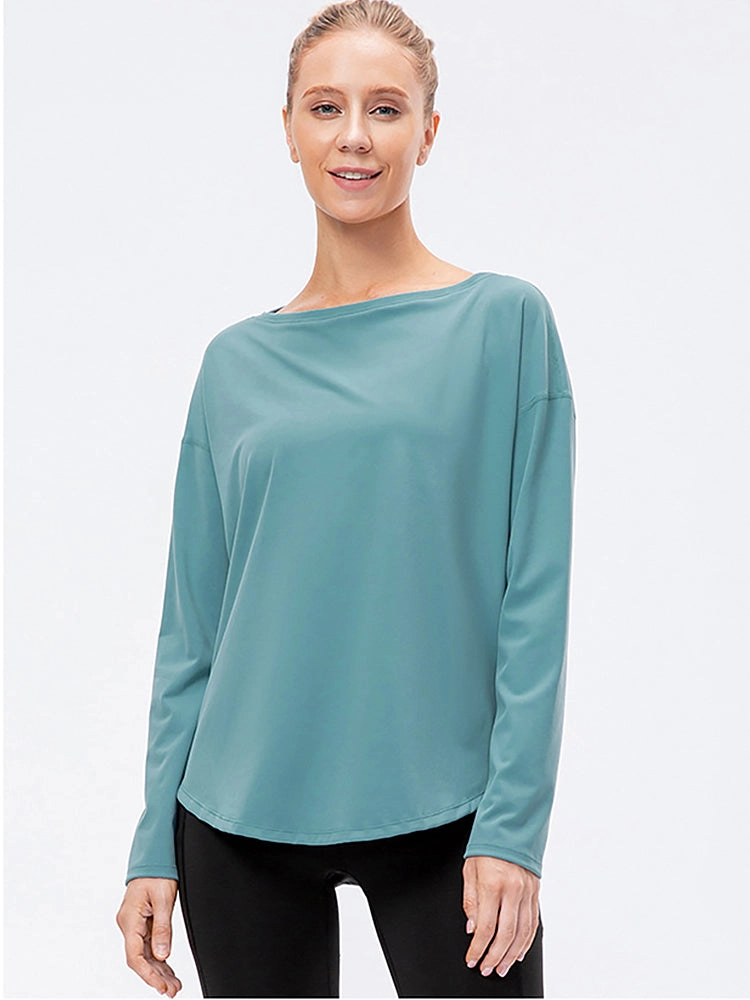 Off-Neck Relaxed Yoga Sports Top