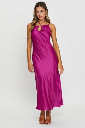 Pink Maxi Dress Satin