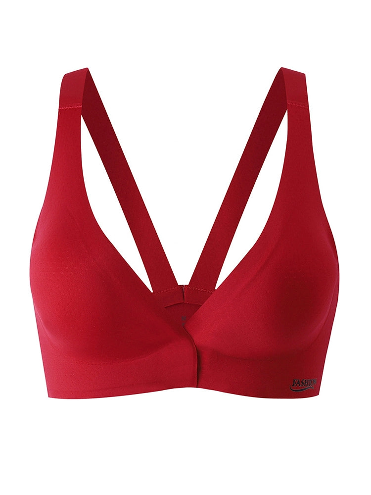 Plus Size Front Hook Wireless Bra - Full Coverage Bralette