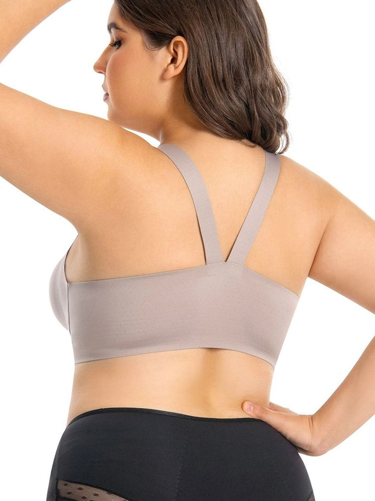 Plus Size Front Hook Wireless Bra - Full Coverage Bralette