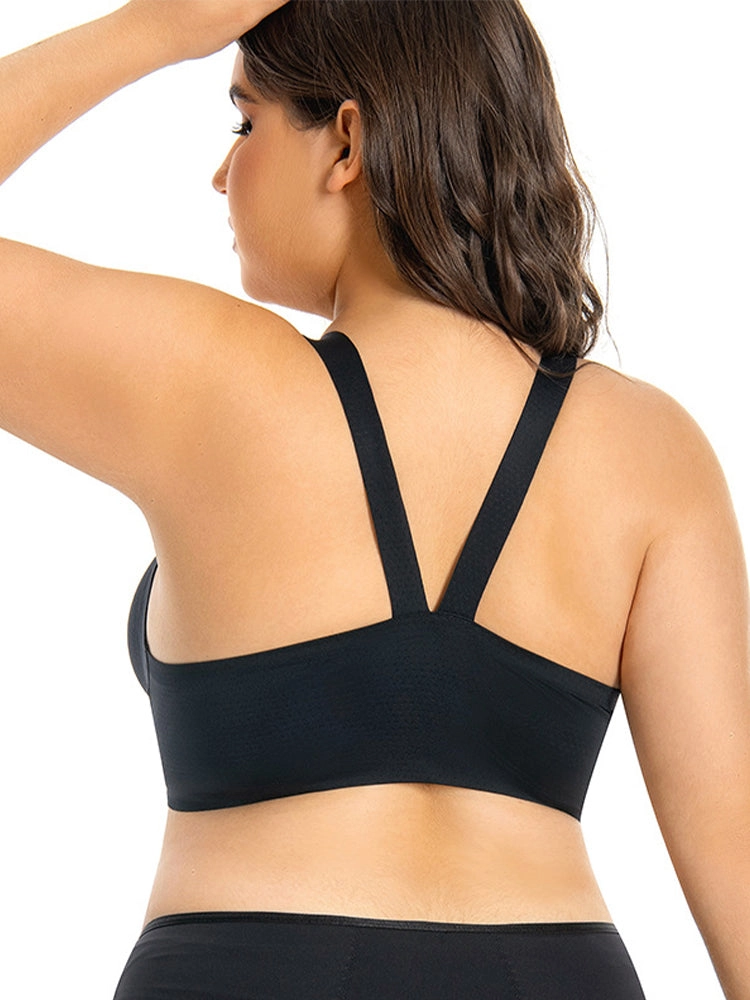 Plus Size Front Hook Wireless Bra - Full Coverage Bralette