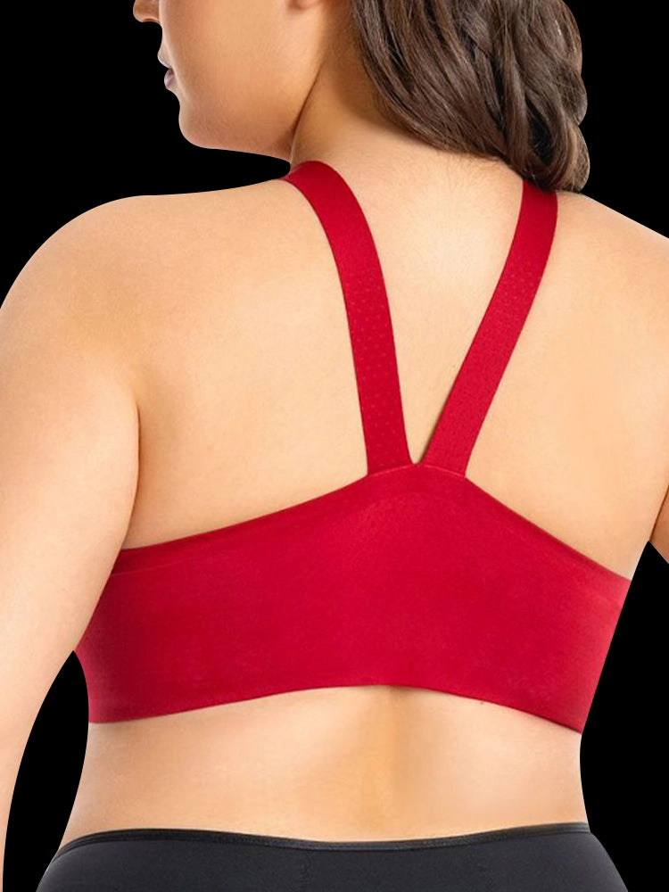Plus Size Front Hook Wireless Bra - Full Coverage Bralette