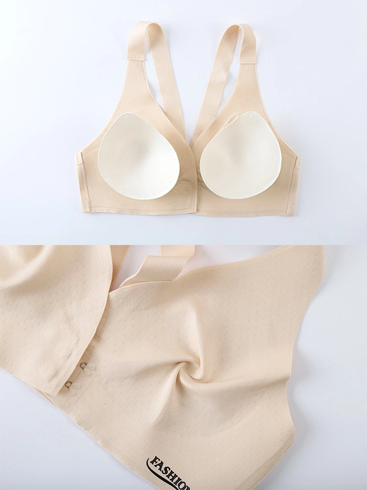 Plus Size Front Hook Wireless Bra - Full Coverage Bralette