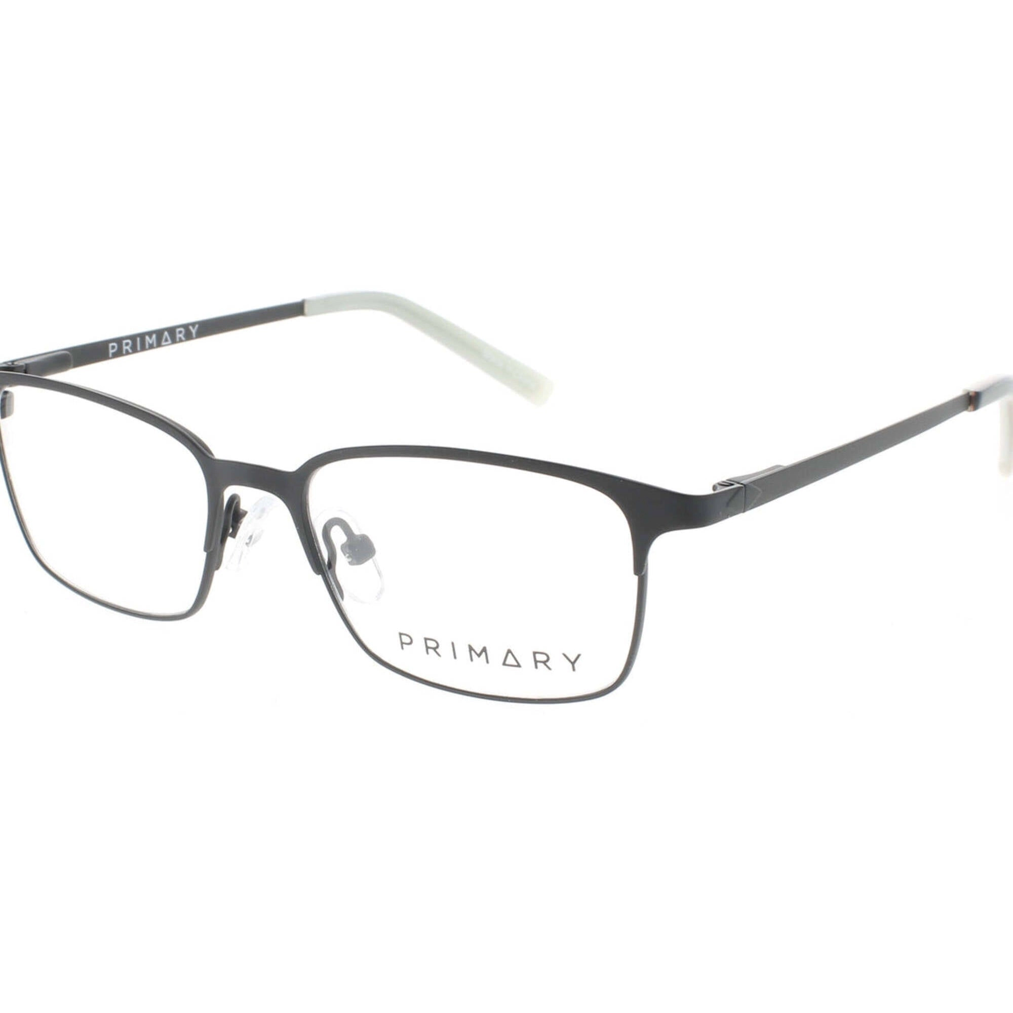 Primary Kid's Eyeglasses - Demo Lens Metal Rectangular Full Rim Frame | Pk124 Black