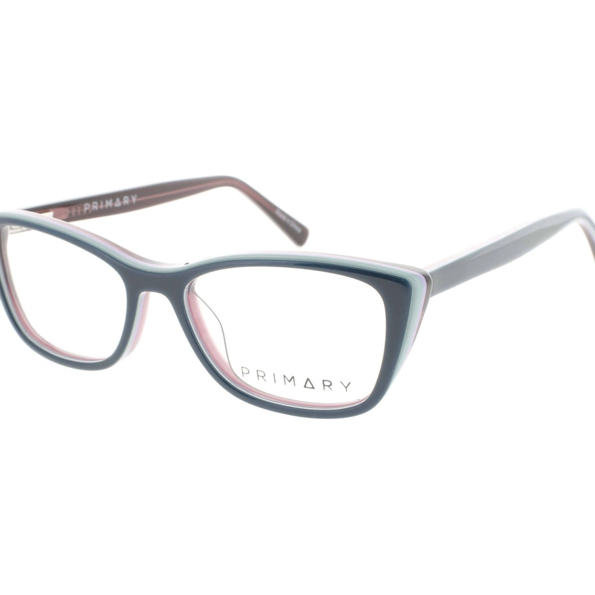 Primary Kid's Eyeglasses - Demo Lens Plastic Cat Eye Full Rim Frame | Pk134 TealLilac