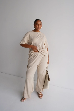 RAYLN RIB PANTS VANILLA