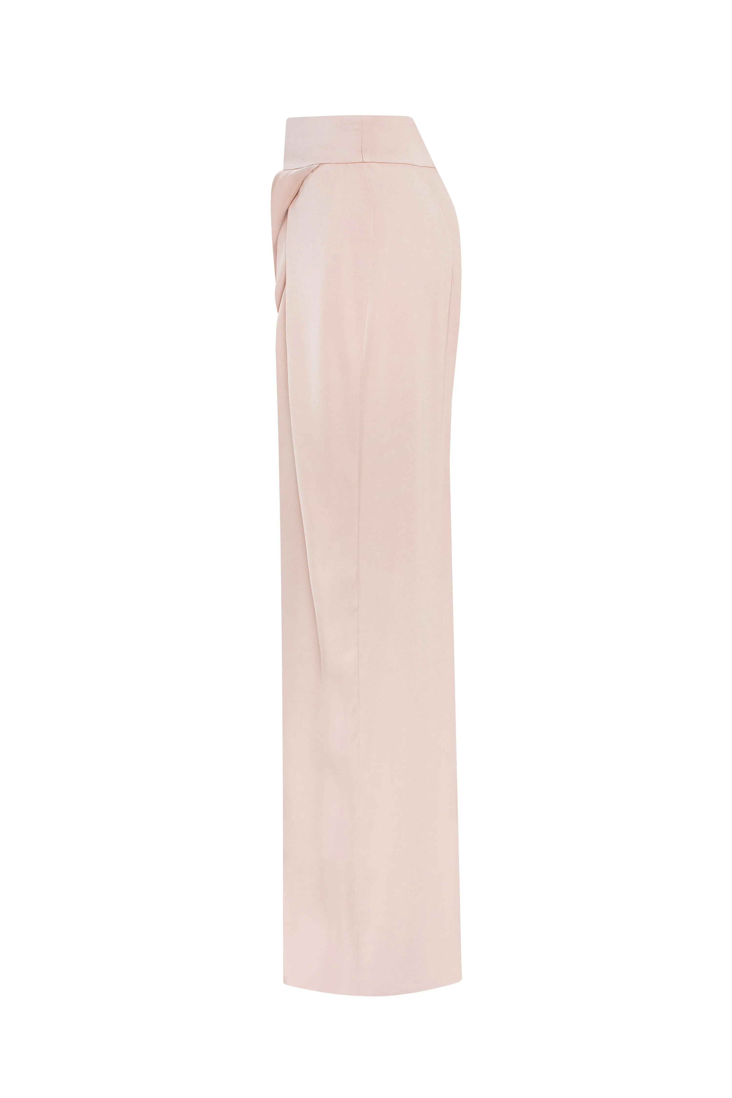 Refined high-waisted maxi satin skirt with a slit, Midnight Walk