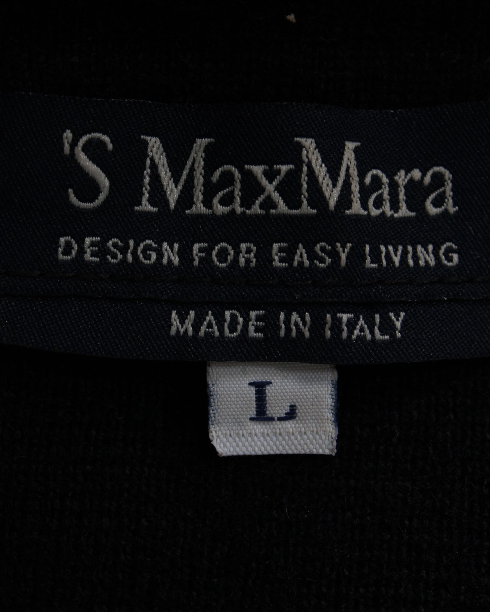 'S Max Mara Zipped Mock Neck Sweater in Black Lana Vergine