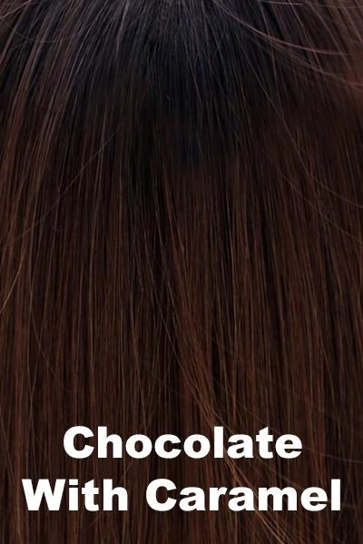 Sale - Belle Tress Toppers - Lace Front Mono Topper Volume 6" (#7010) - Color: Chocolate with Caramel