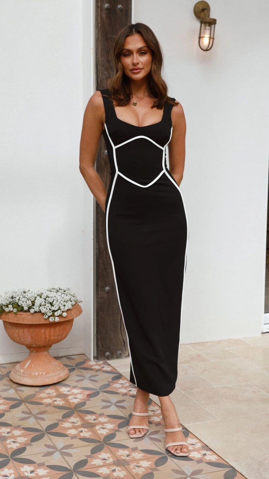 Sooki Maxi Dress - Black/White