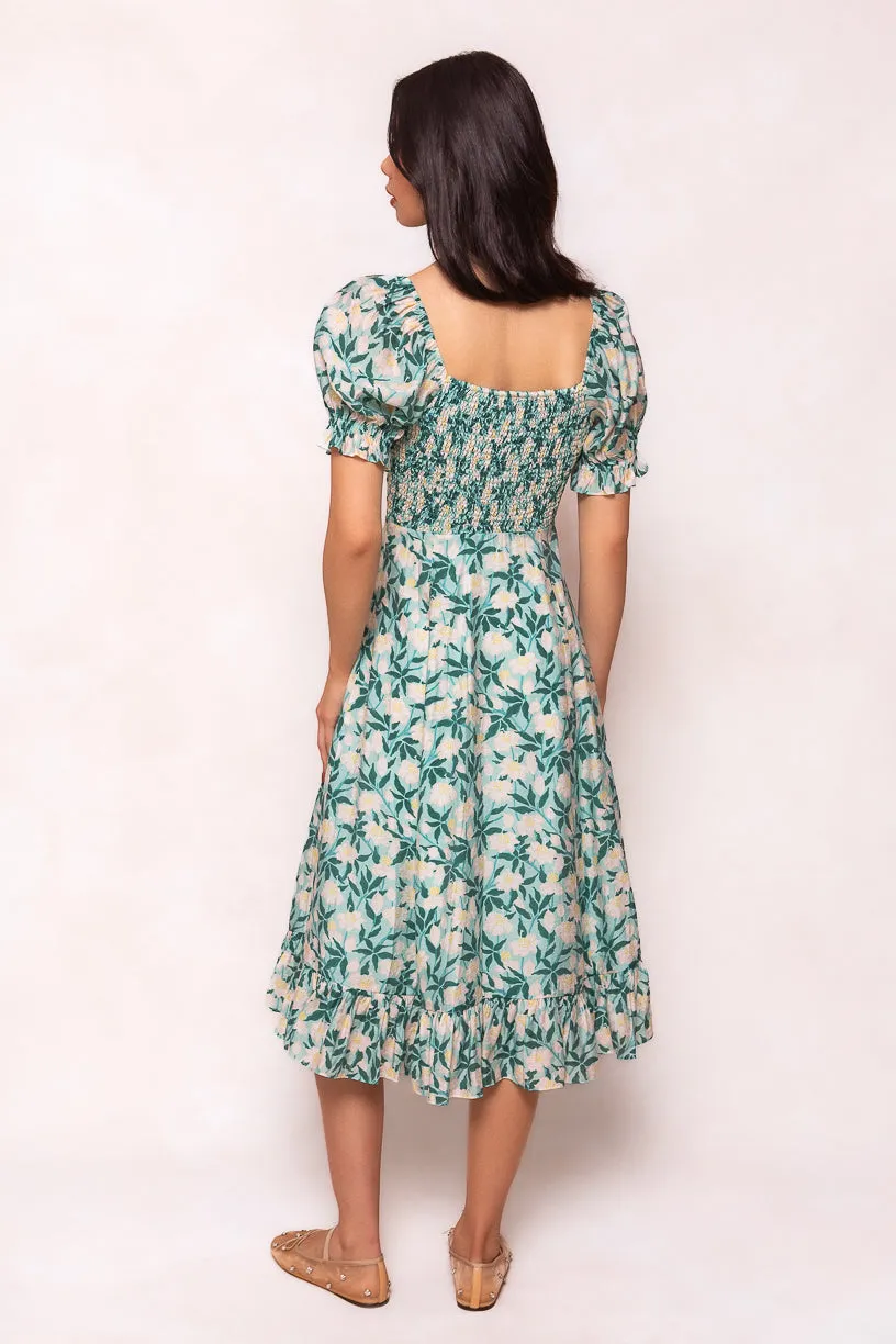 Tamara Dress in Green Floral - FINAL SALE