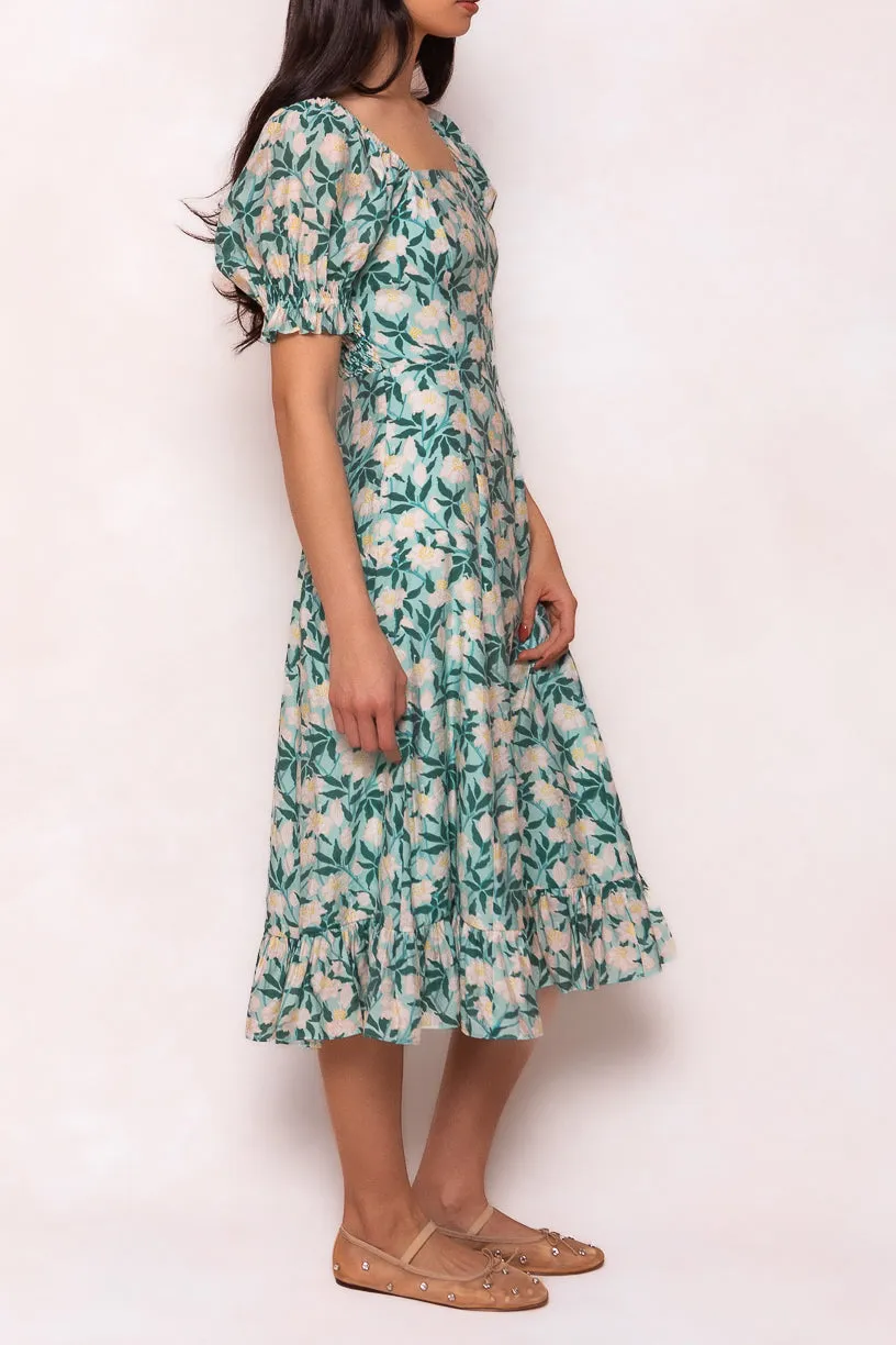 Tamara Dress in Green Floral - FINAL SALE