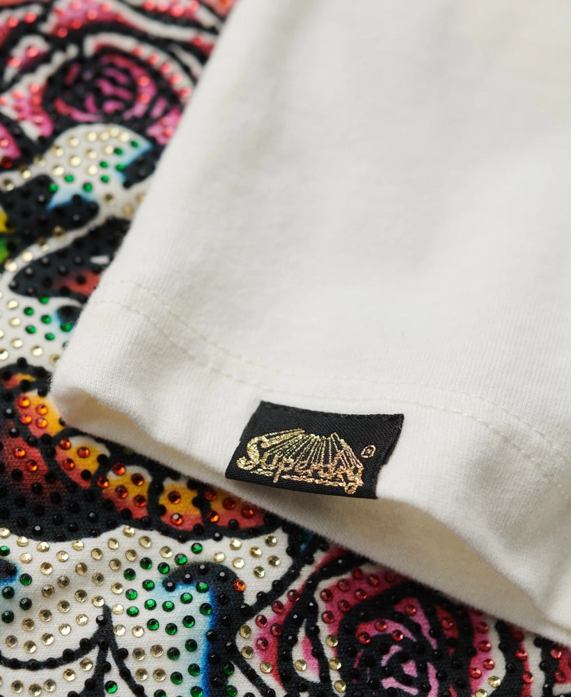 Tattoo Rhinestone T-Shirt | Winter White