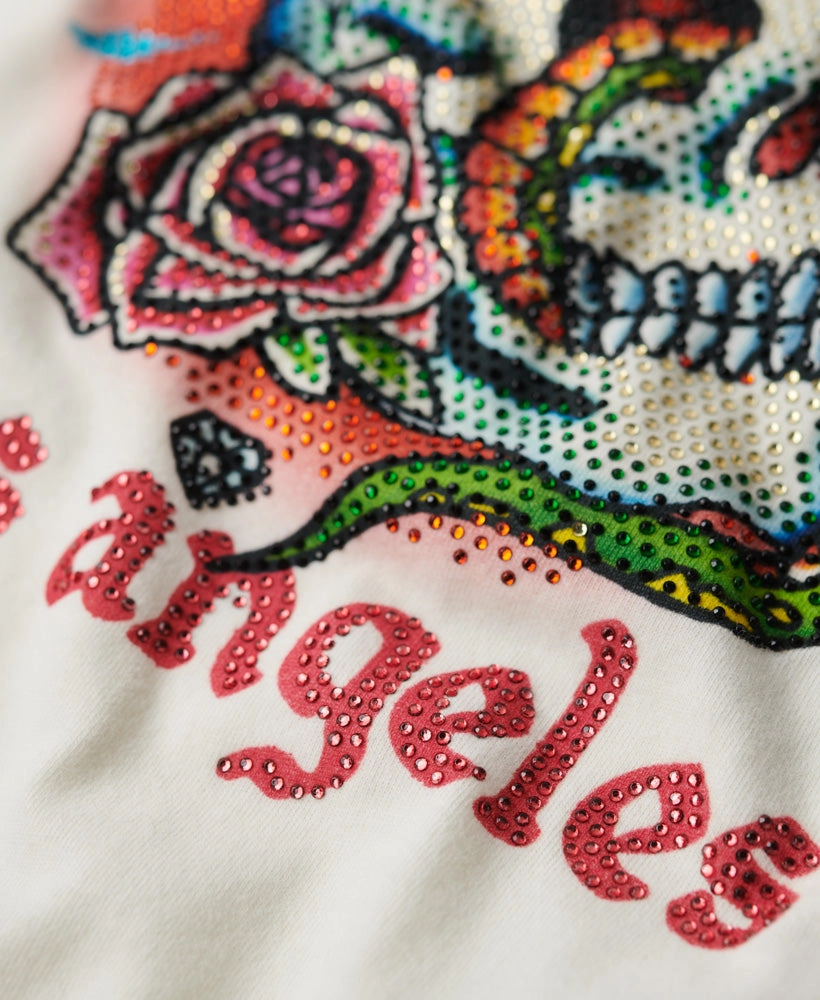 Tattoo Rhinestone T-Shirt | Winter White