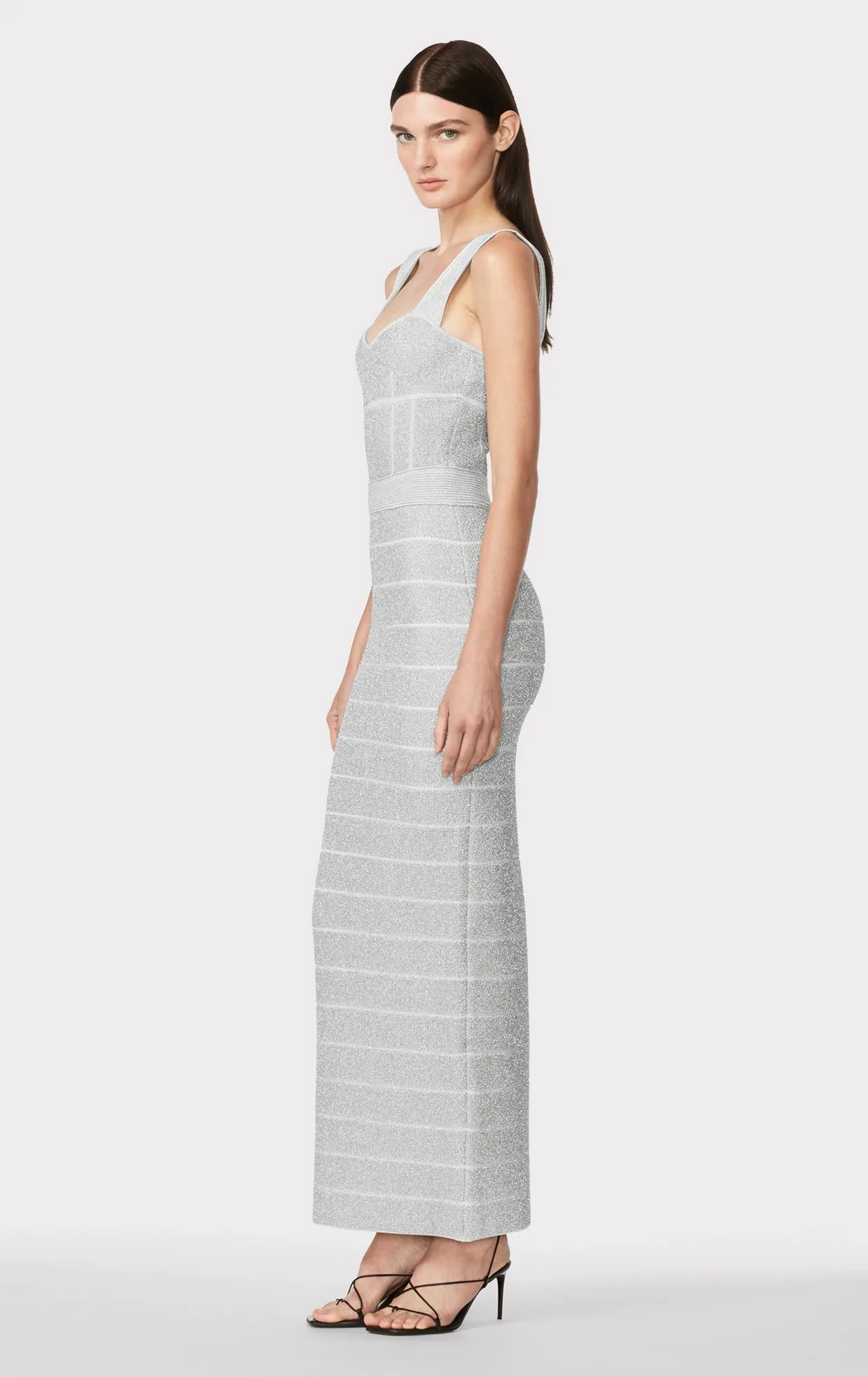 Textured Lurex Sweetheart Gown
