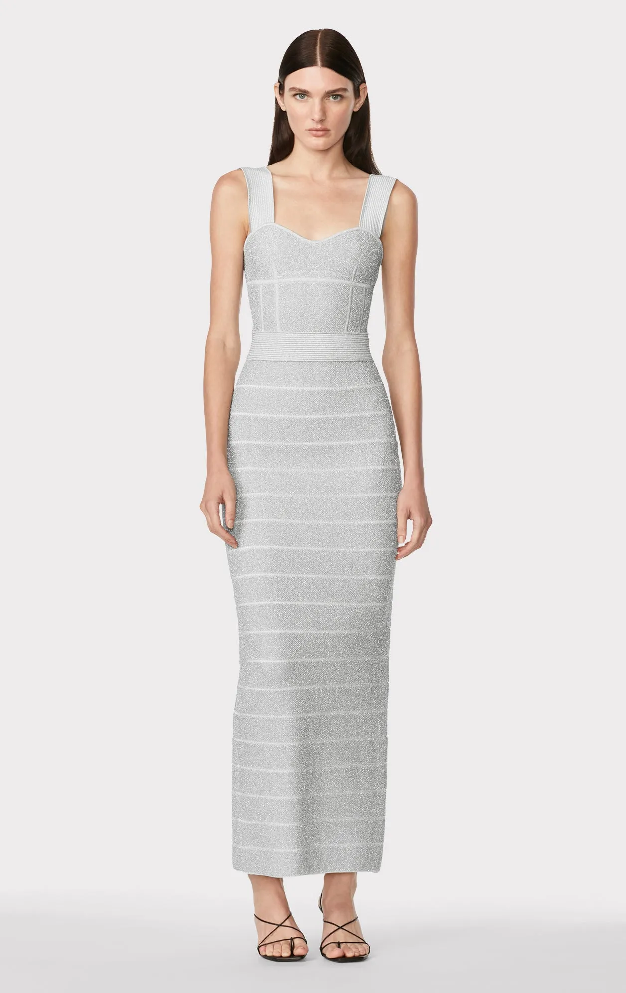 Textured Lurex Sweetheart Gown