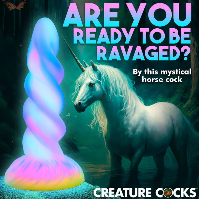 THE MOON RIDER GLOW-IN-THE-DARK UNICORN DILDO BY CREATURE COCKS