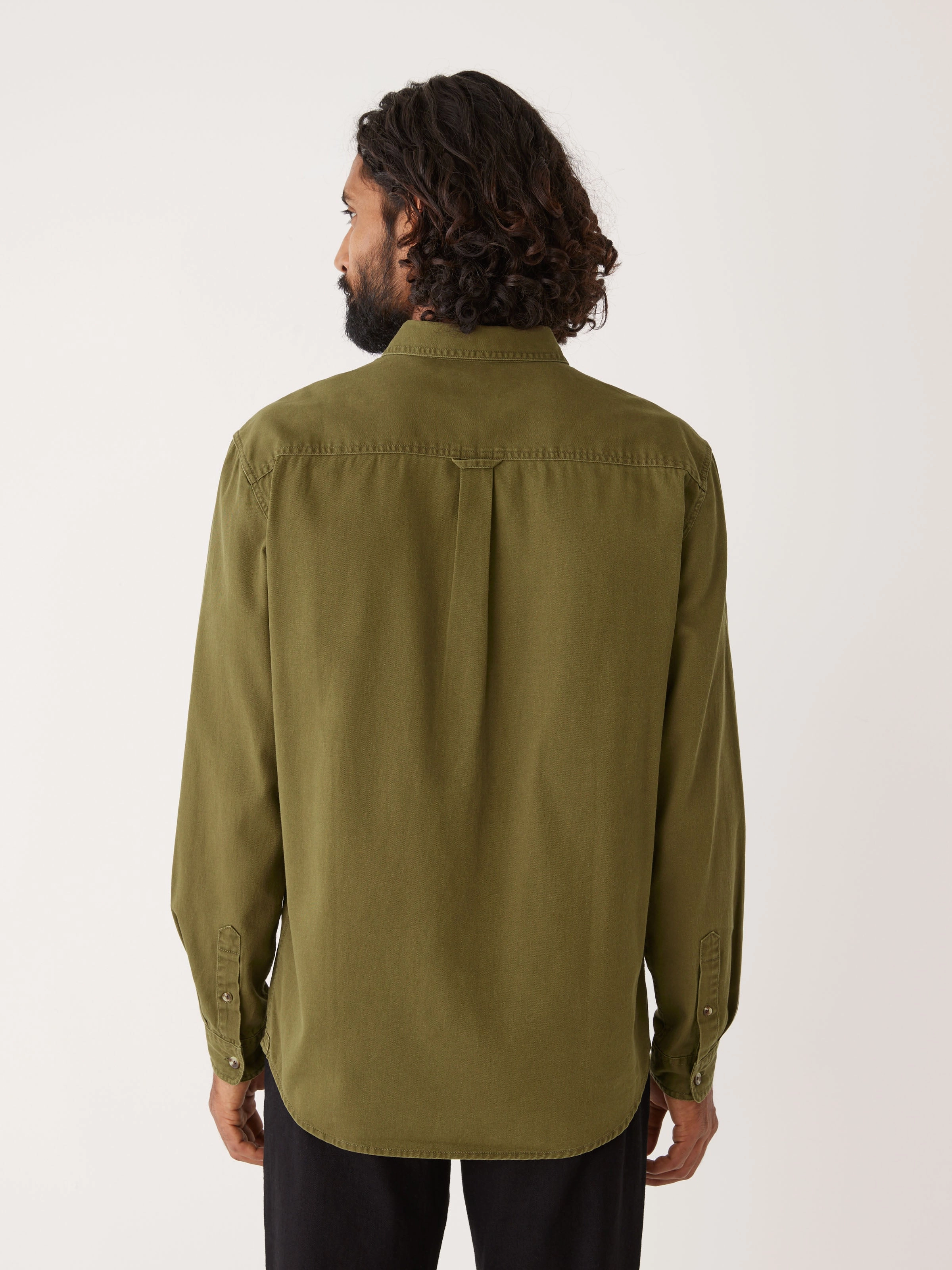 The Washed Worker Shirt in Dark Olive