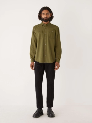 The Washed Worker Shirt in Dark Olive