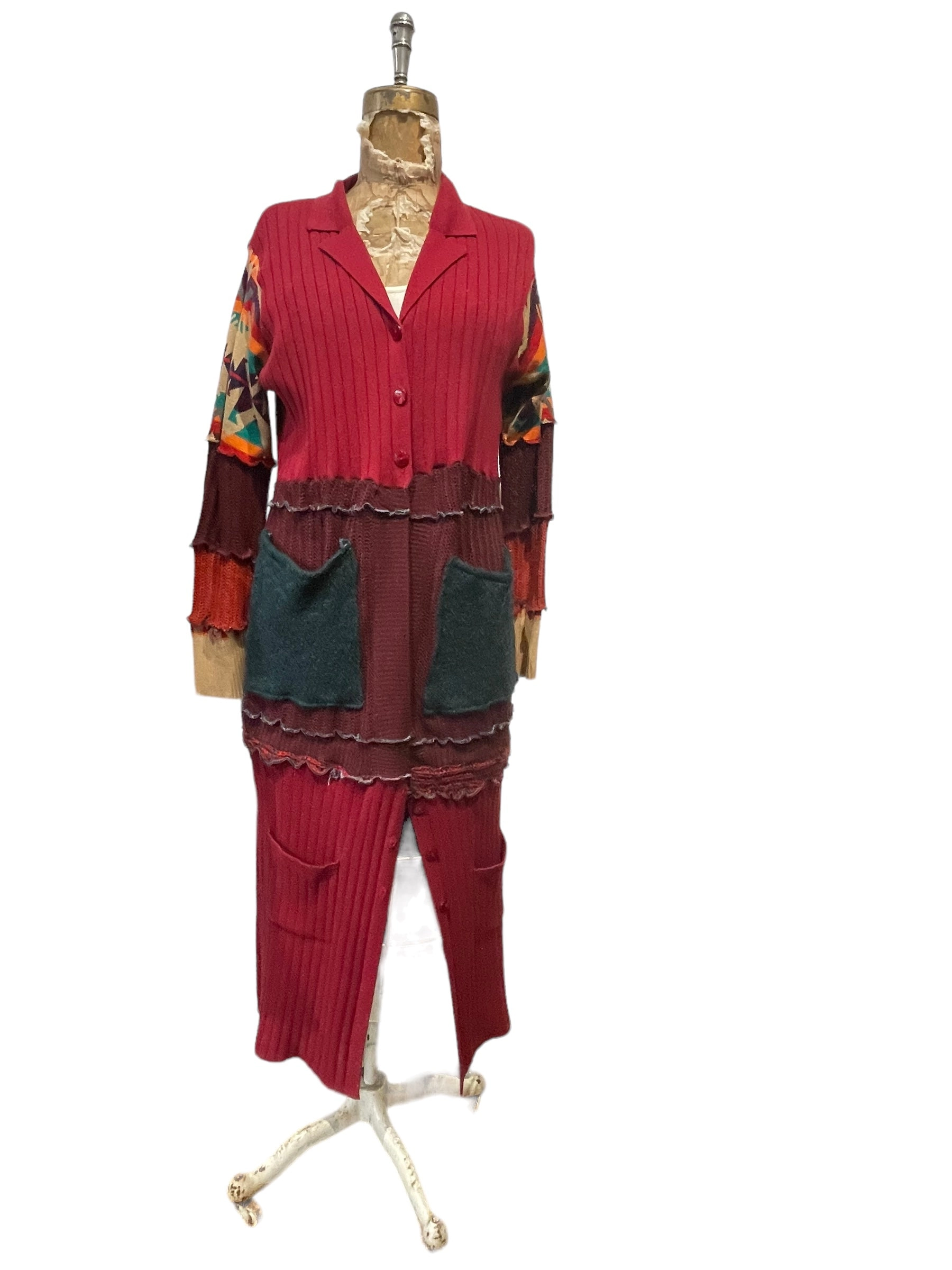 Upcycled cardigan sweater
