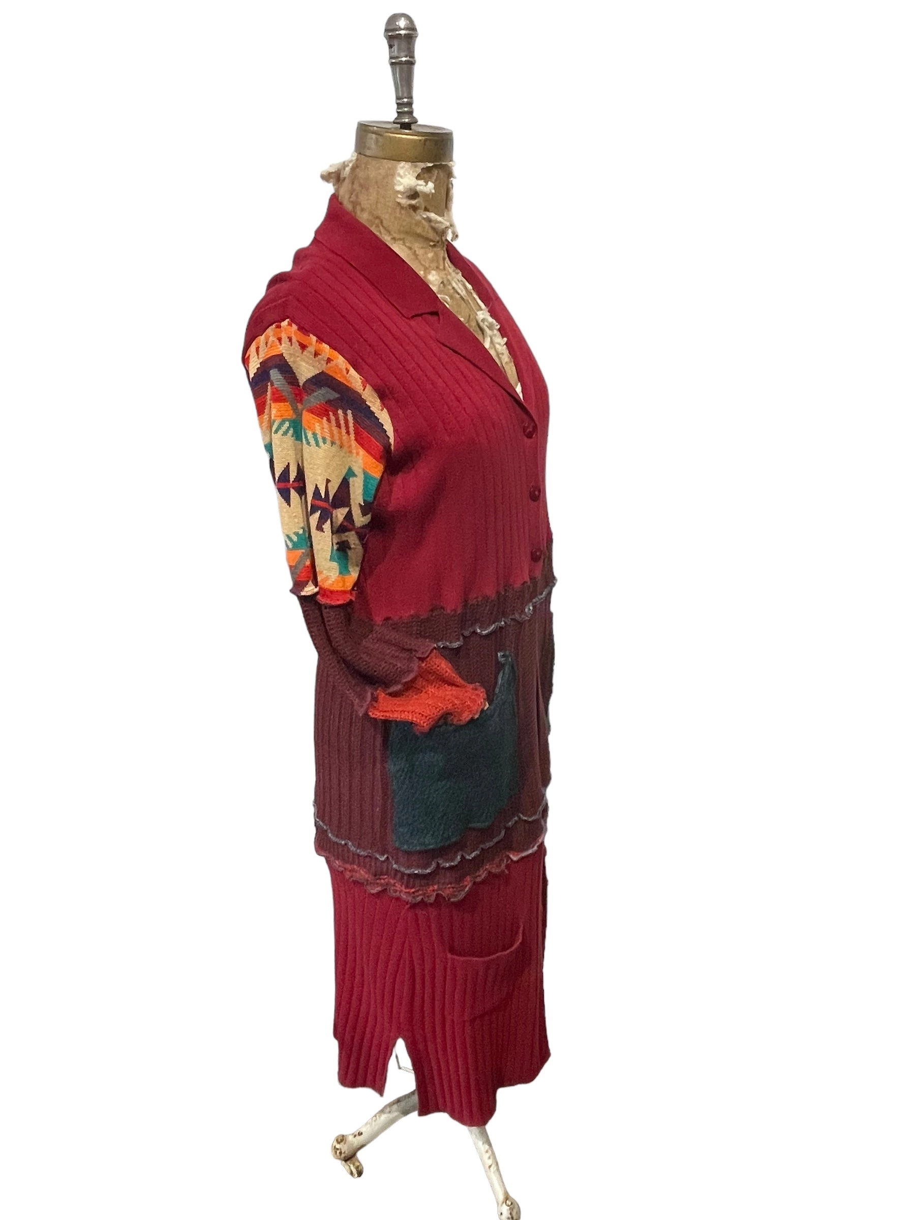 Upcycled cardigan sweater