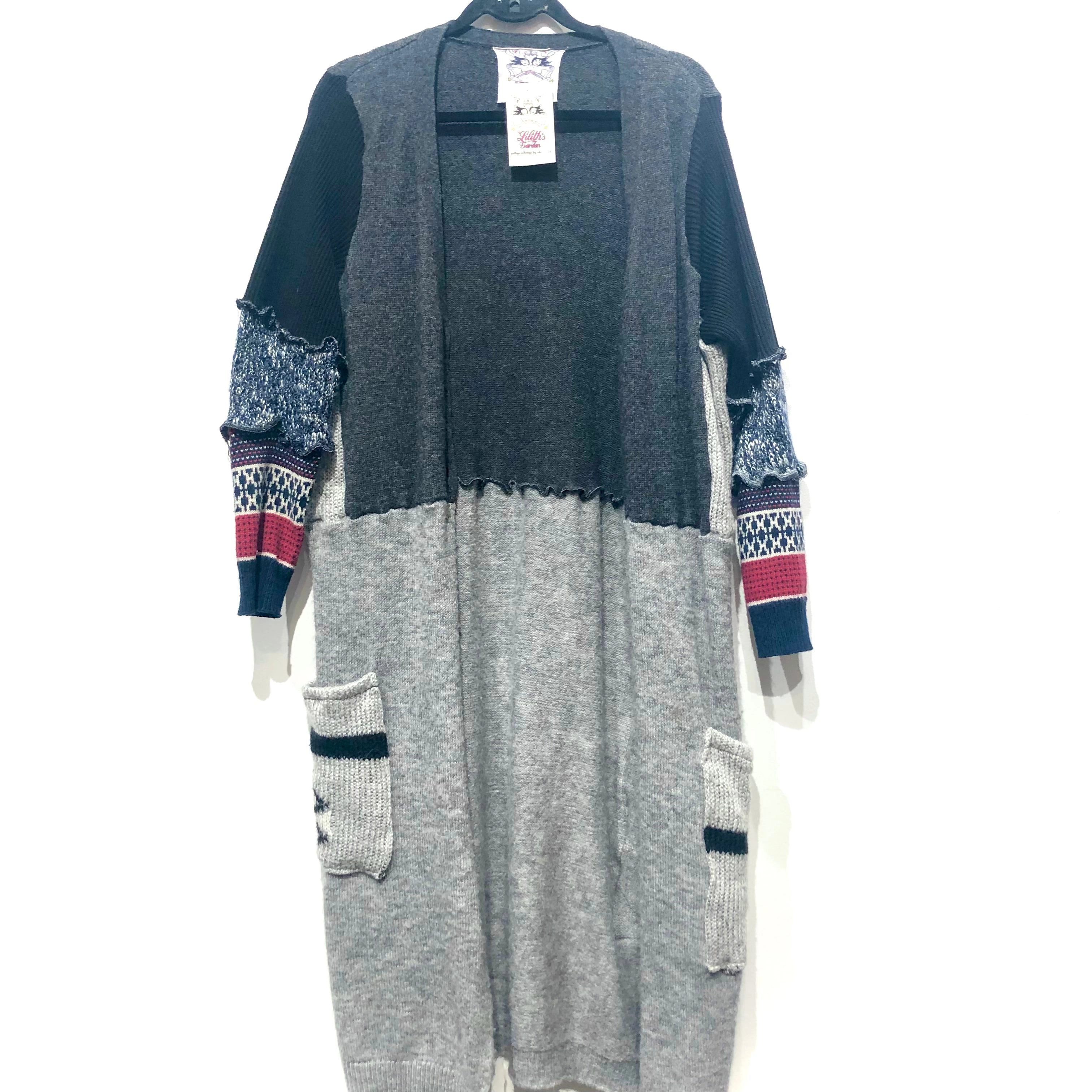 Upcycled cardigan sweater