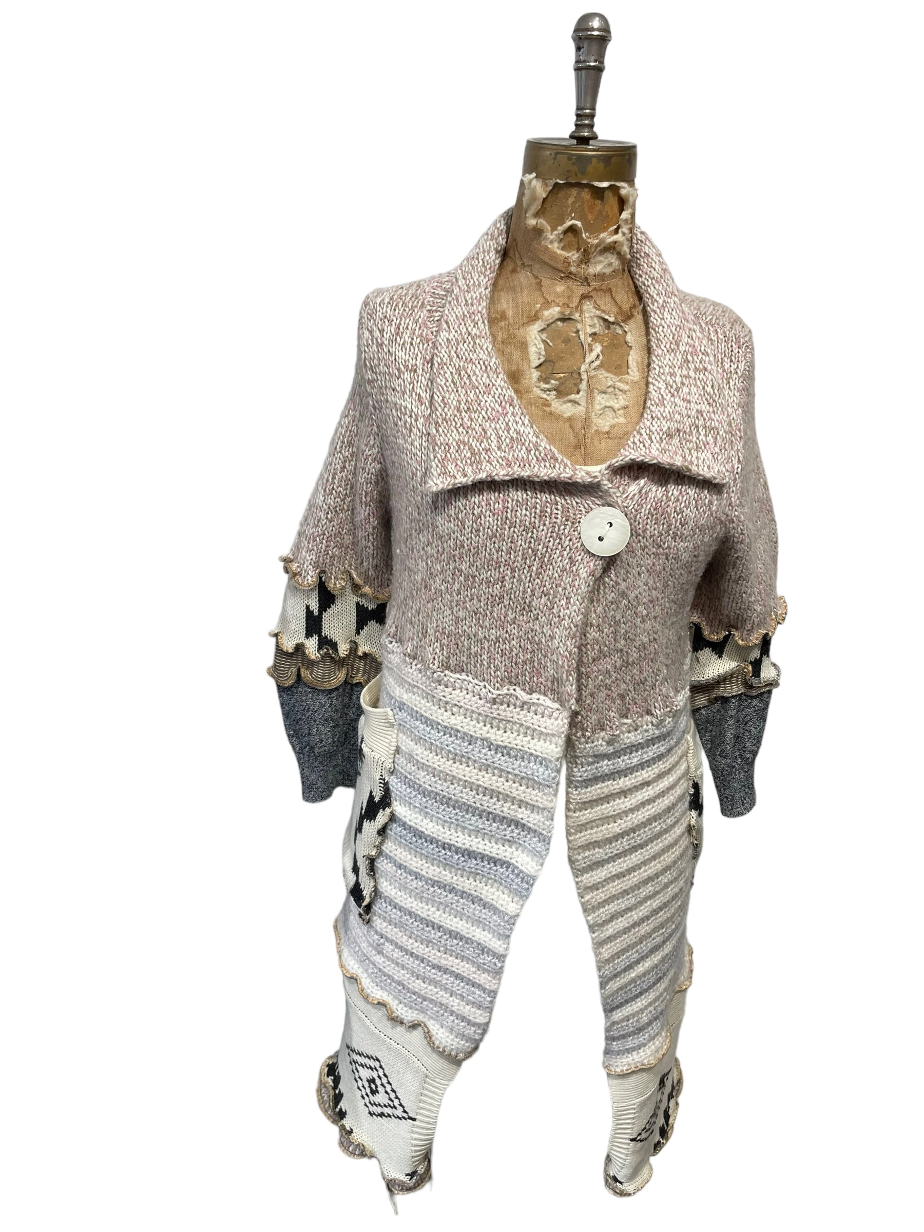 Upcycled cardigan sweater