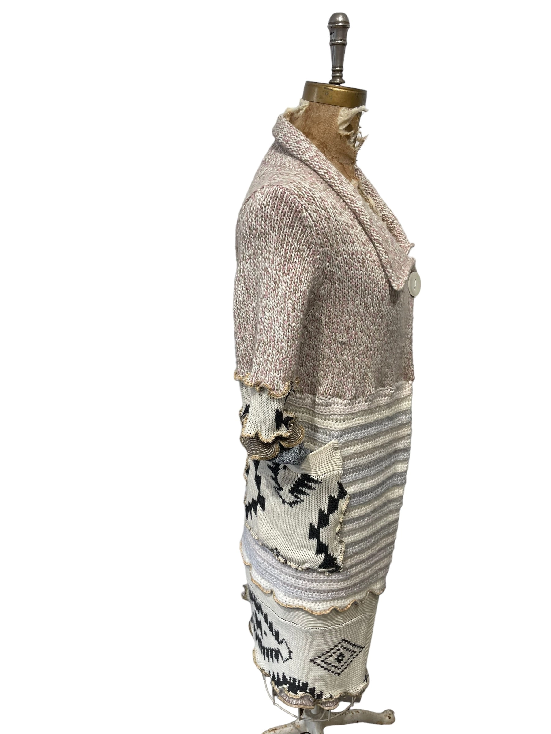 Upcycled cardigan sweater