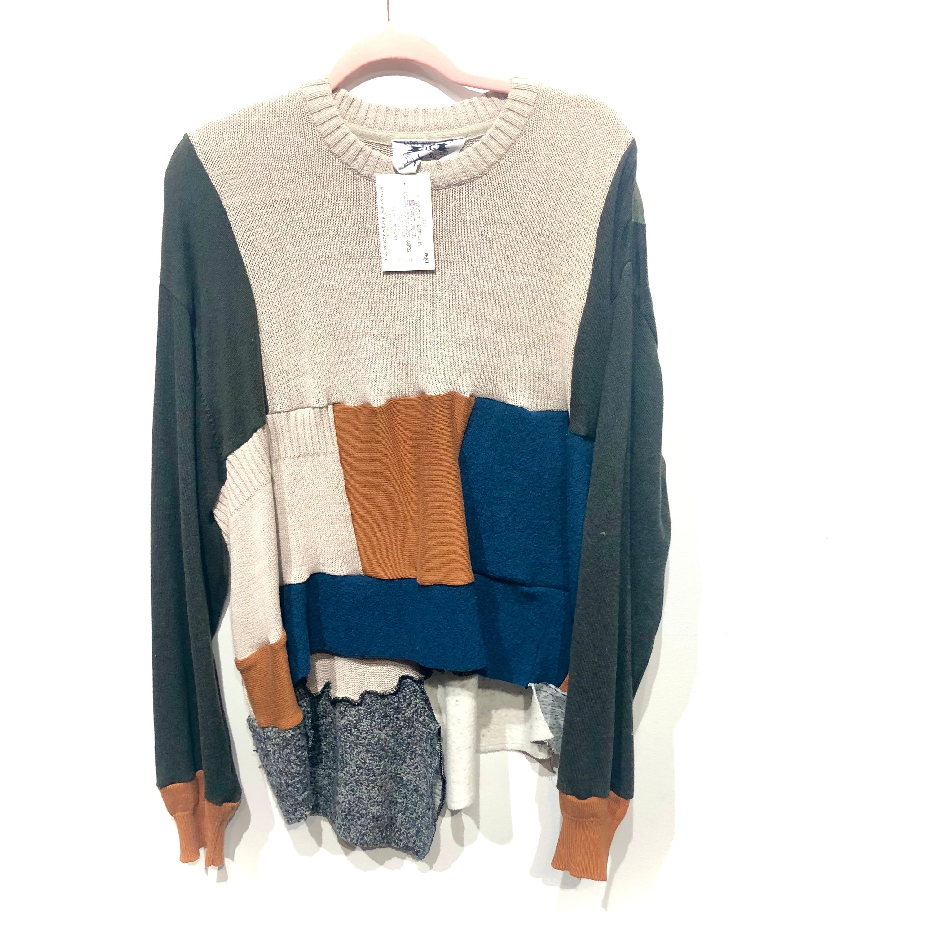 Upcycled colour blocked  sweater