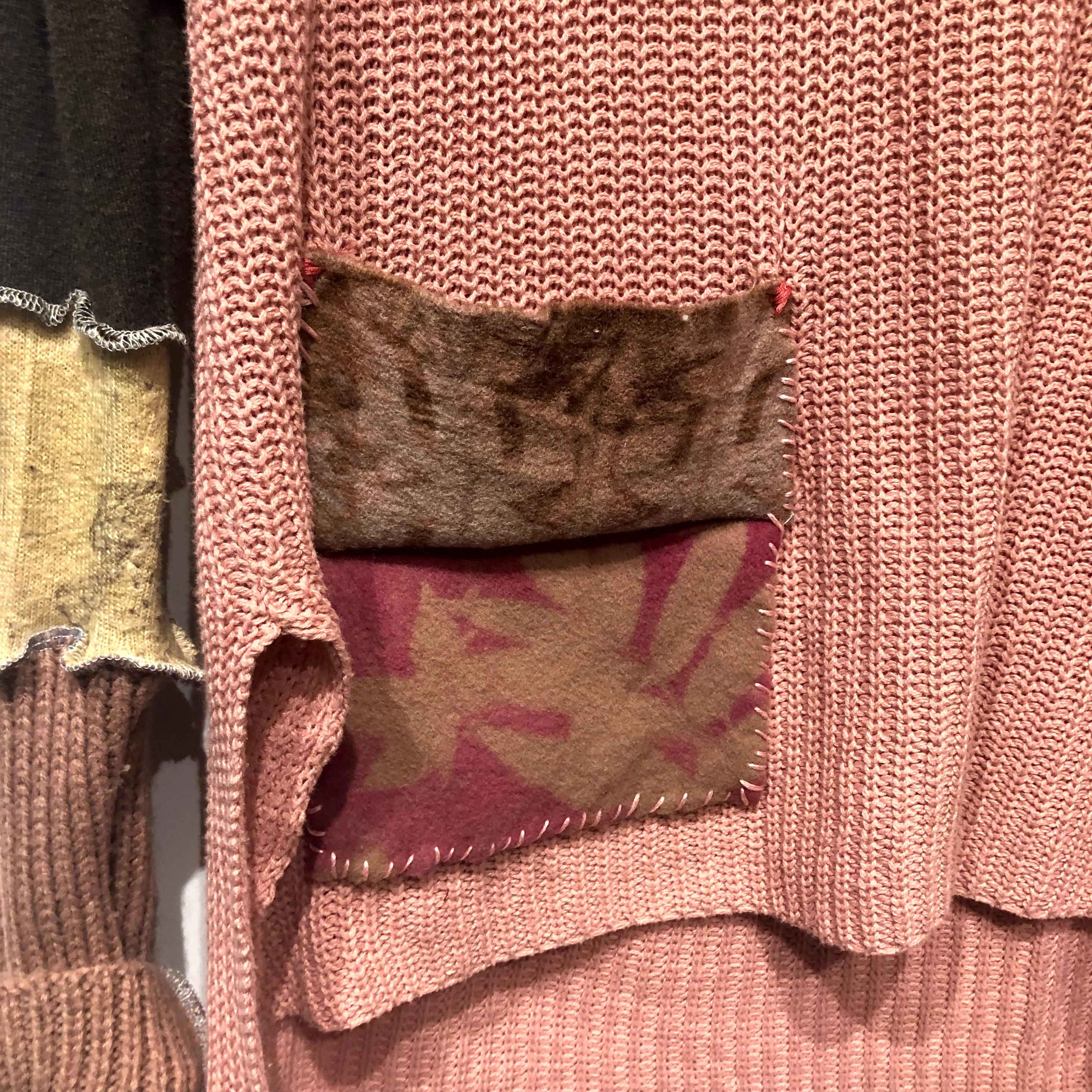 Upcycled ecodyed silk cowl sweater