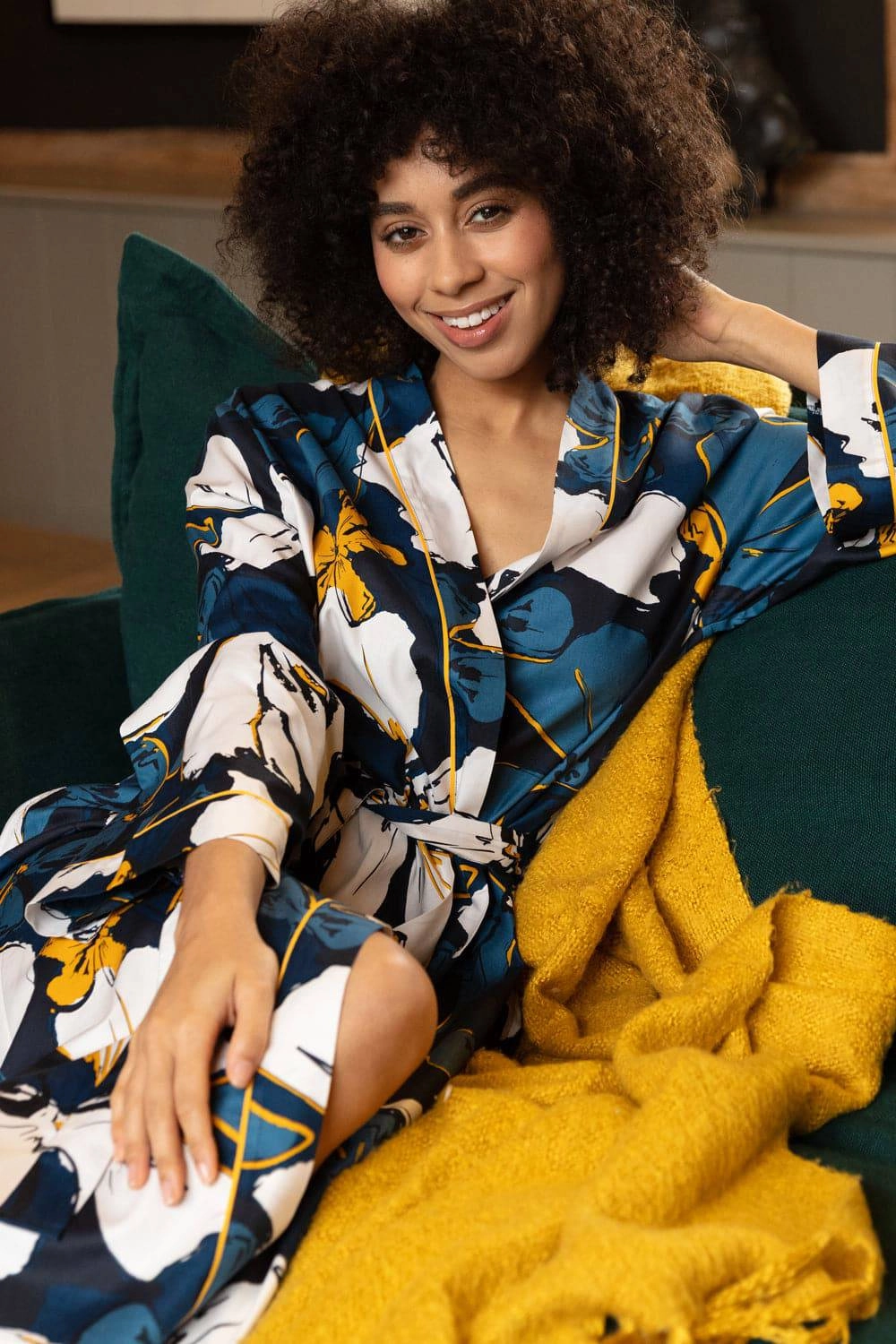 Verity Floral Print Long Dressing Gown, Size UK 8