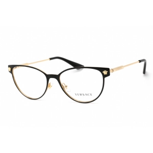 Versace Women's Eyeglasses - Black Gold Metal Oval Full Rim Frame | 0VE1277 1433