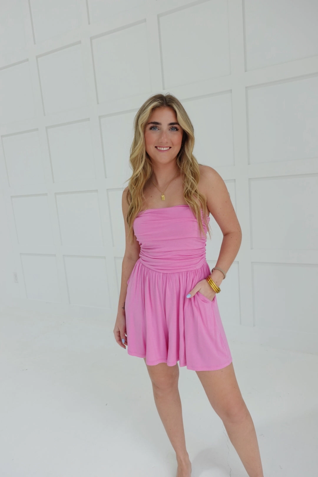 Warmer Days Romper - Candy Pink