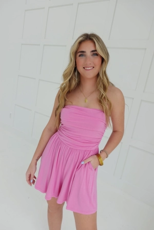 Warmer Days Romper - Candy Pink